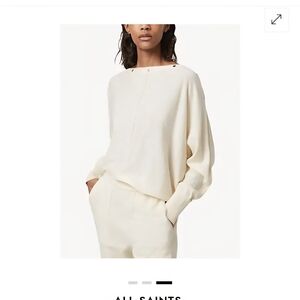 All Saints Ellie Boat-Neck Studded Wool Sweater - Cream White